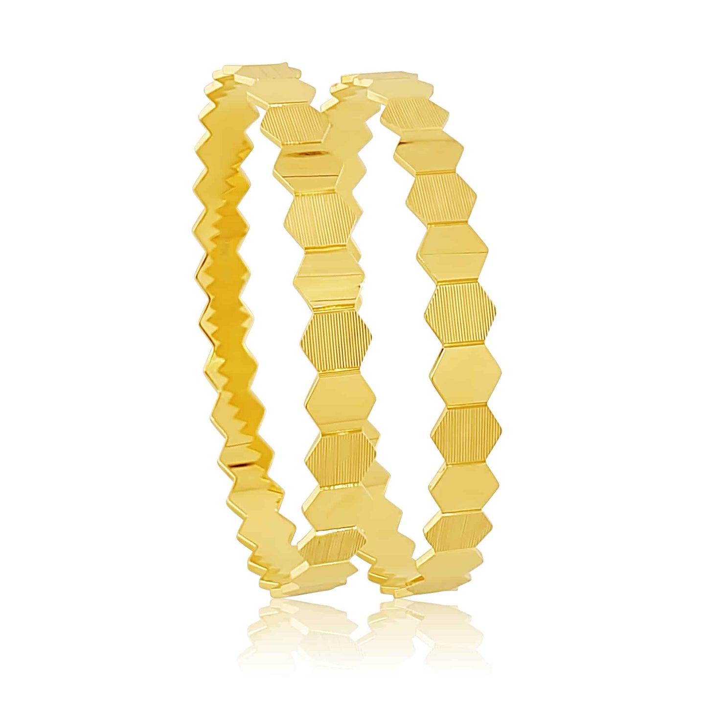 22k Hexagon Bangles 44g