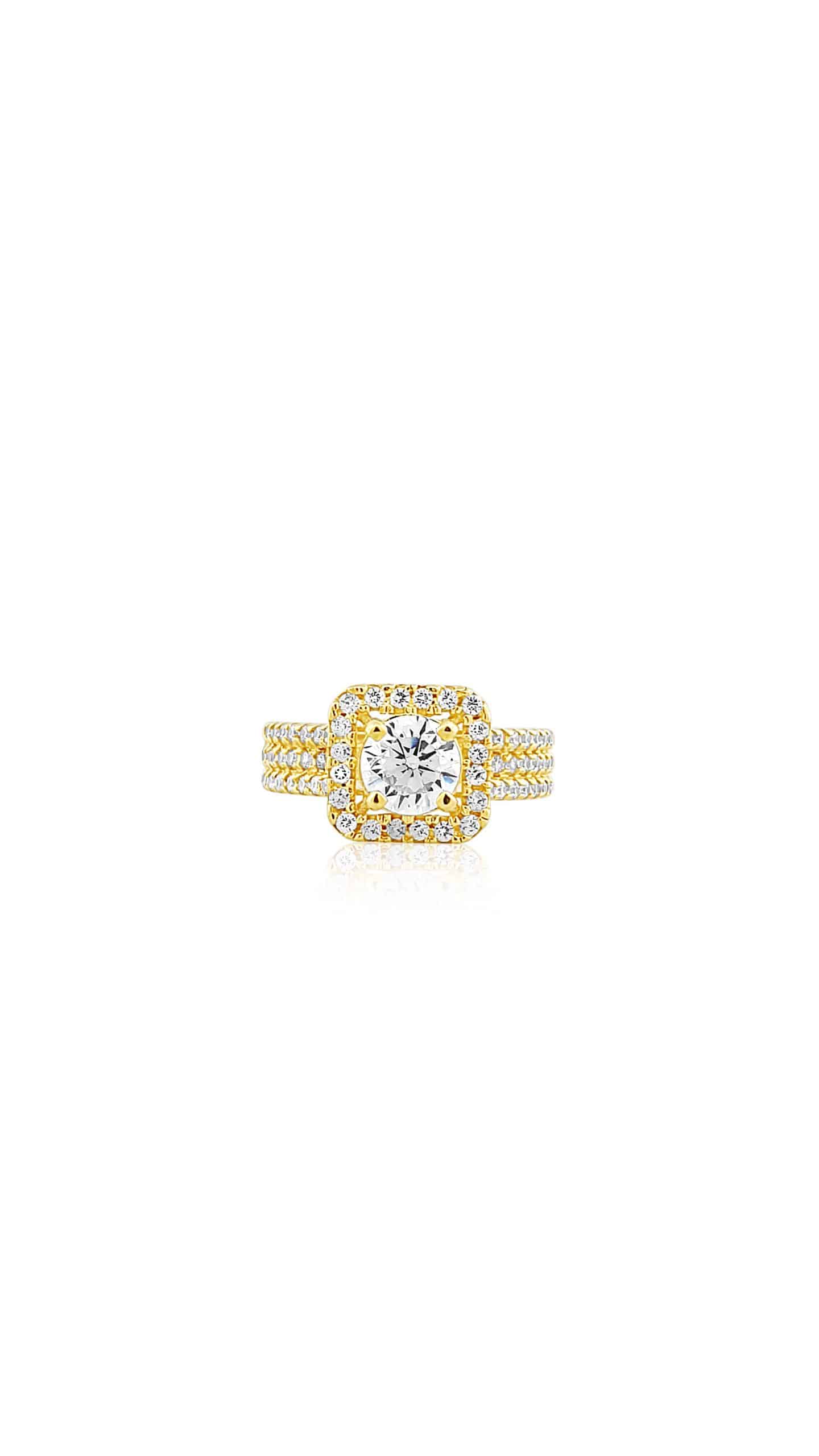 22k Cubic Zirconia Halo Ring 7g