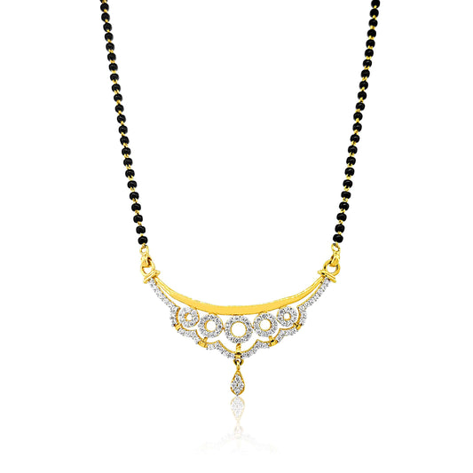 22k Cubic Zirconia Circle Detail Mangalsutra 12.21g