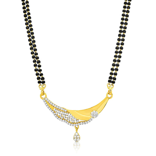 22k CZ Double Bead Chain Mangalsutra 16.02g