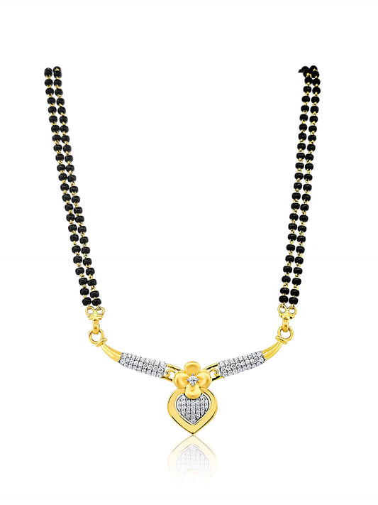 22k Cubic Zirconia Floral Heart Mangalsutra 15.98g