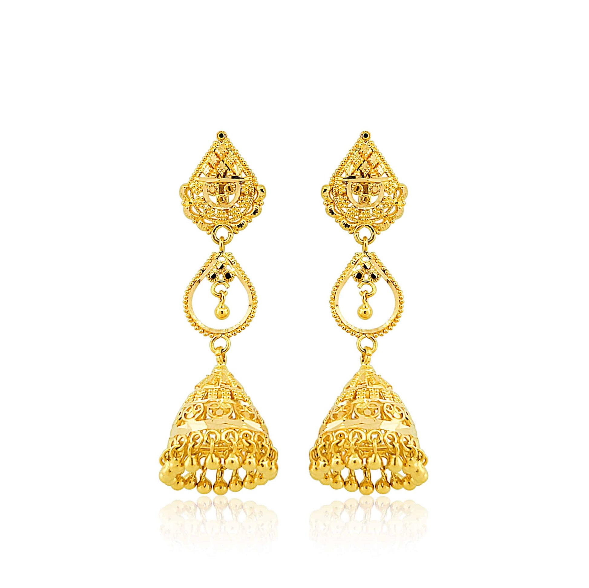 22k Fancy Drop Earrings 9.91g