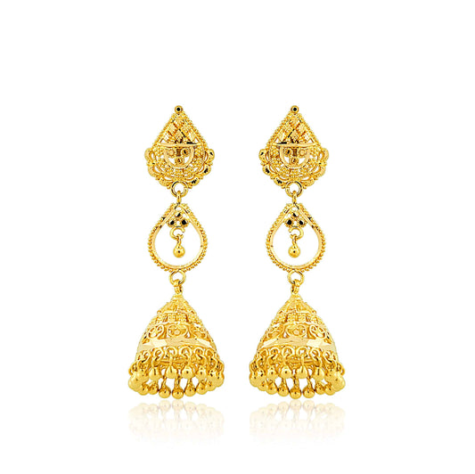 22k Fancy Drop Earrings 9.91g