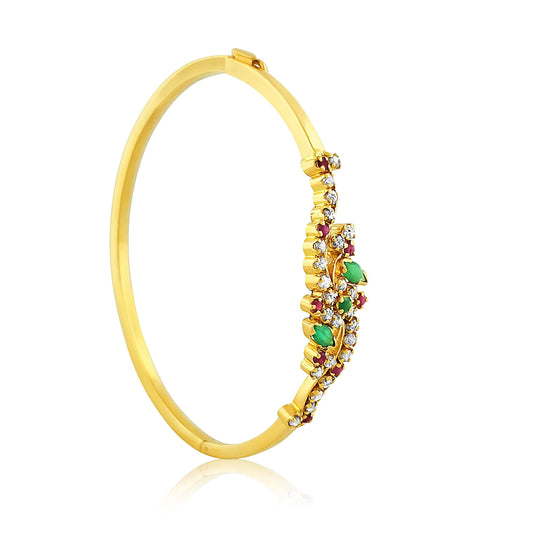 22k Ruby Emerald Cubic Zirconia Bracelet 10.65g