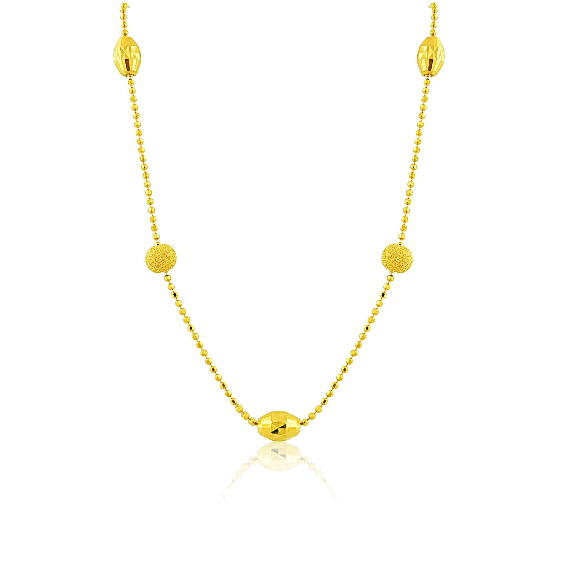 22k Oval Round Detailed Necklace 12.11g