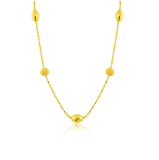 22k Oval Round Detailed Necklace 12.11g