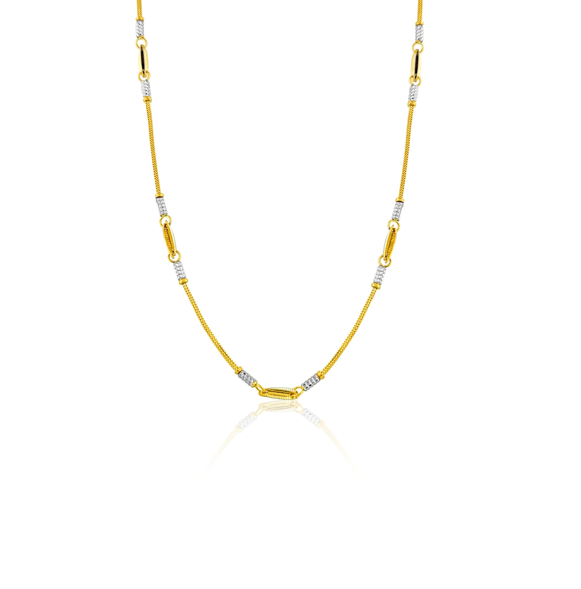 22k Two Tone Detail Chain 8.63g-45cm