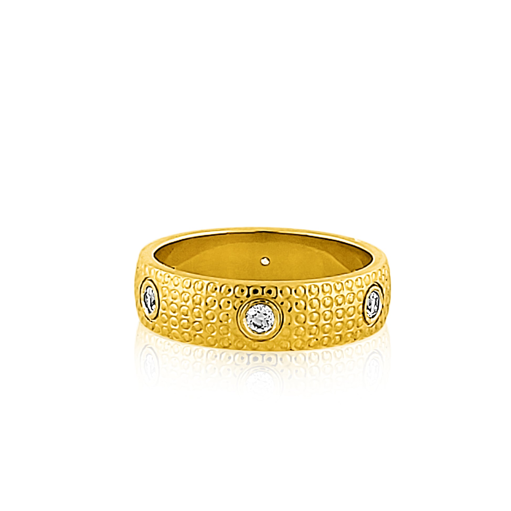 22k Cubic Zirconia Matt Effect Ring 14.3g