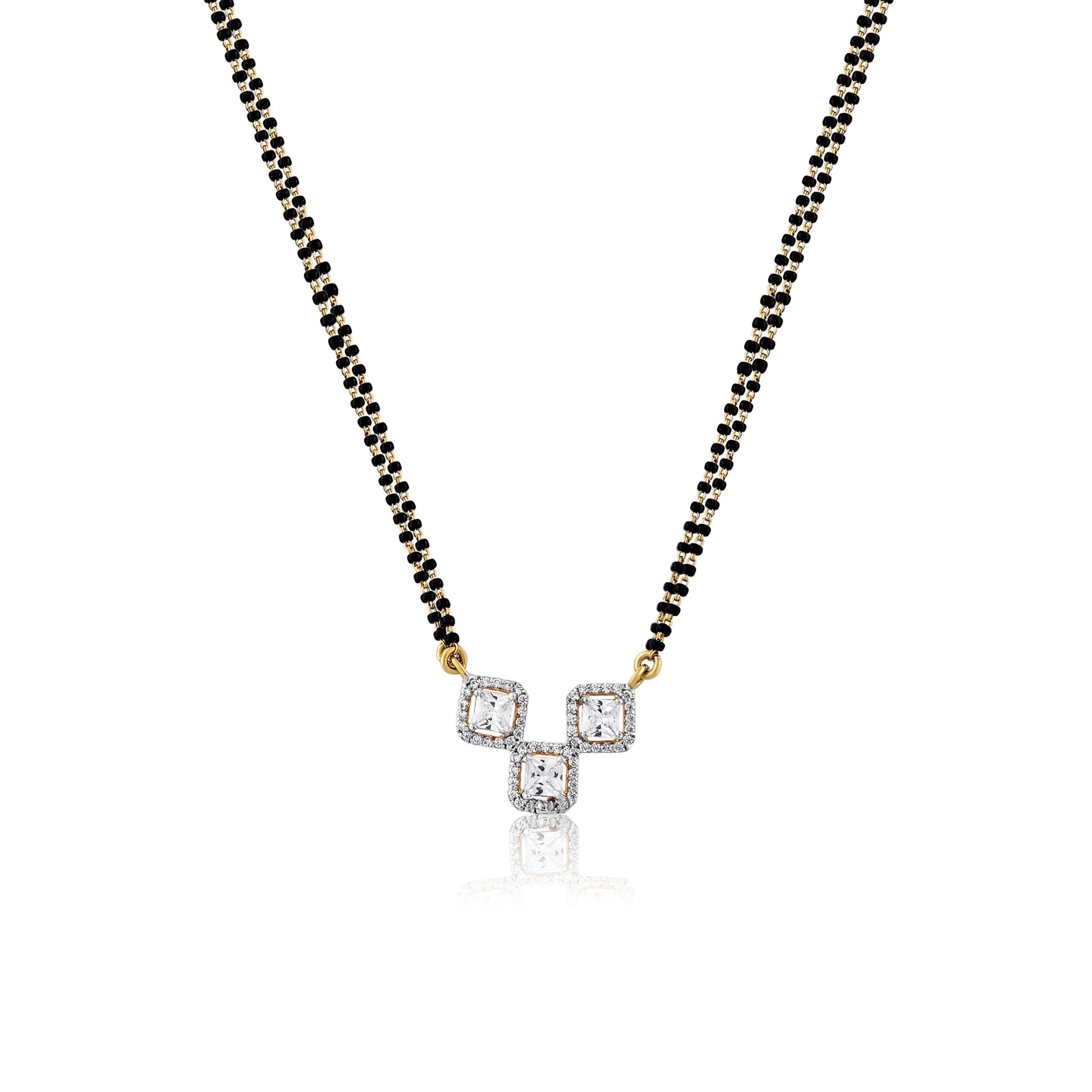 22k Princess Halo Trio Mangalsutra 10.14g
