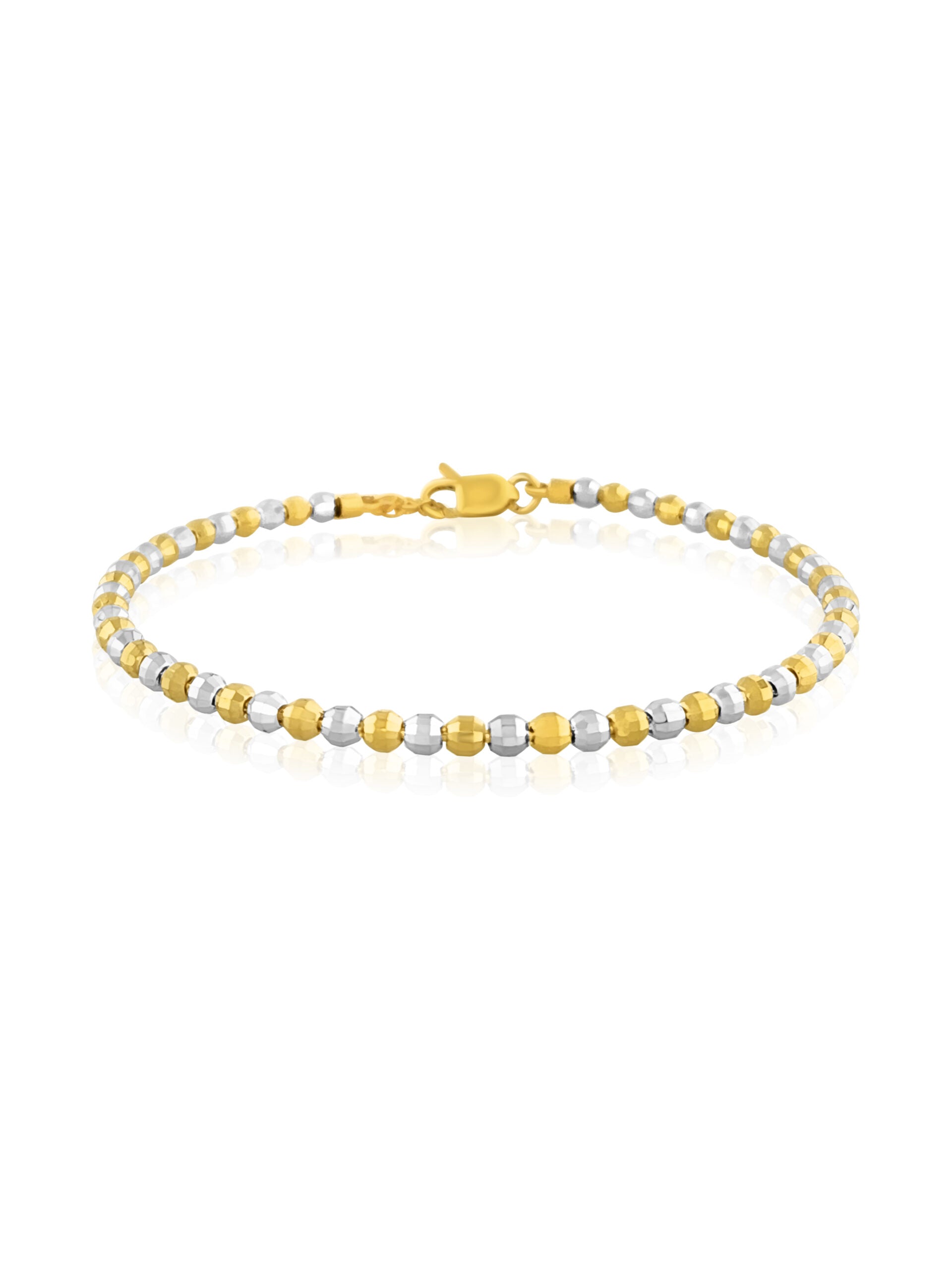 22k Two Tone Ball Detail Bracelet 8.48g