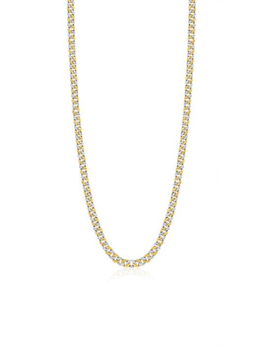 22k Two Tone Diamond Cut Curb Chain 29.7g-50cm