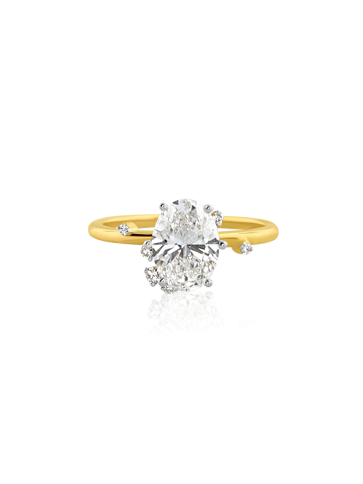 18k Celestial Inspired Diamond Engagement Ring 2.88g