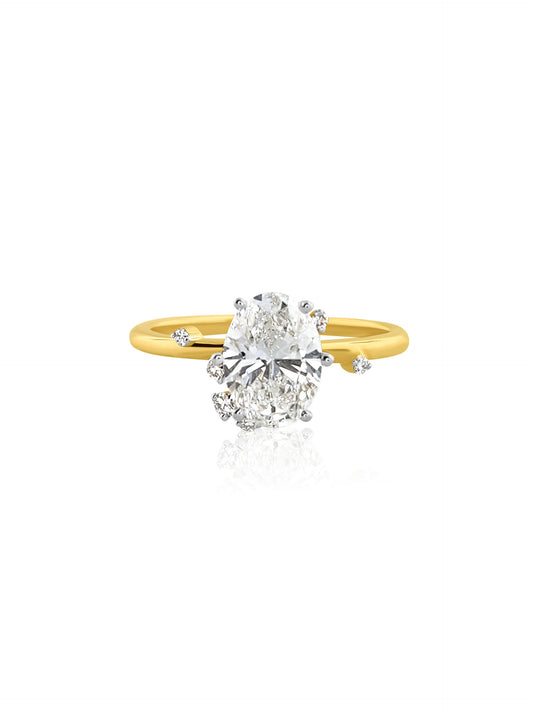 18k Celestial Inspired Diamond Engagement Ring 2.88g