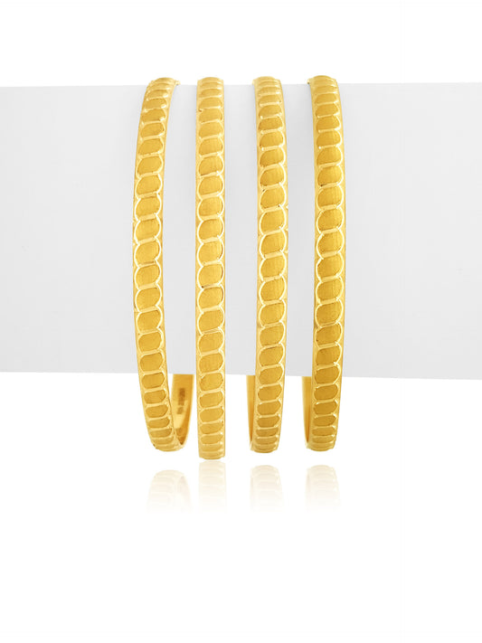 22k Beehive Design Bangle Set 56.68g