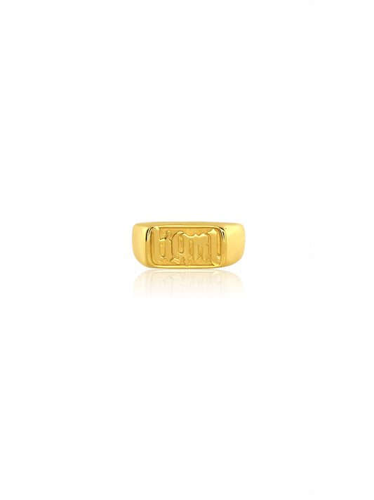 22k Mens Custom Name Signet Ring 15g