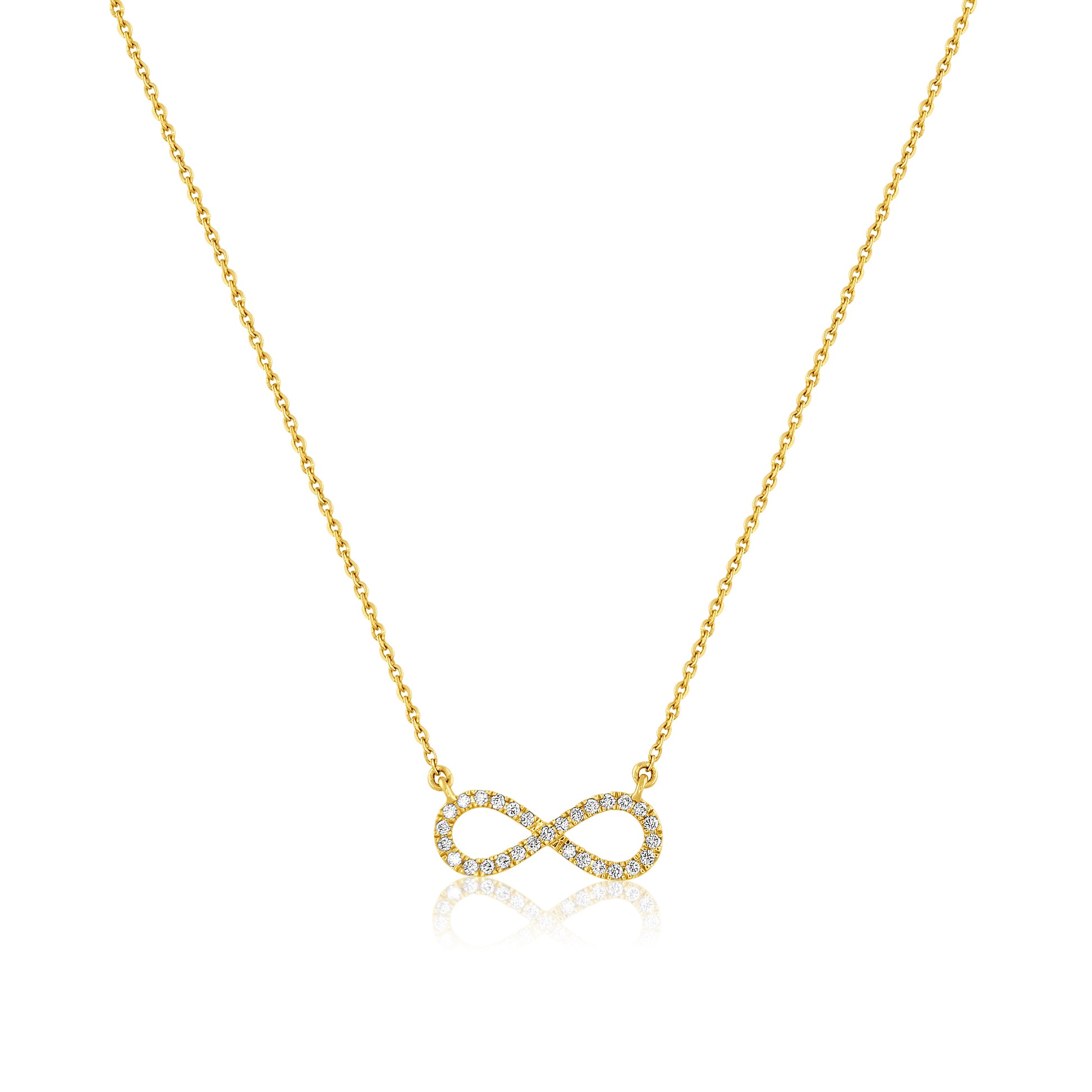 22k Infinity Design Cubic Zirconia Necklace 6.82g