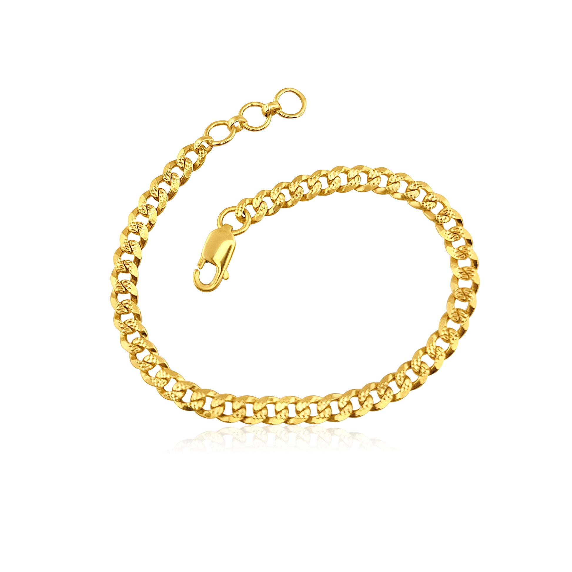 22k Curb Link Detailed Bracelet 21.91g-18cm