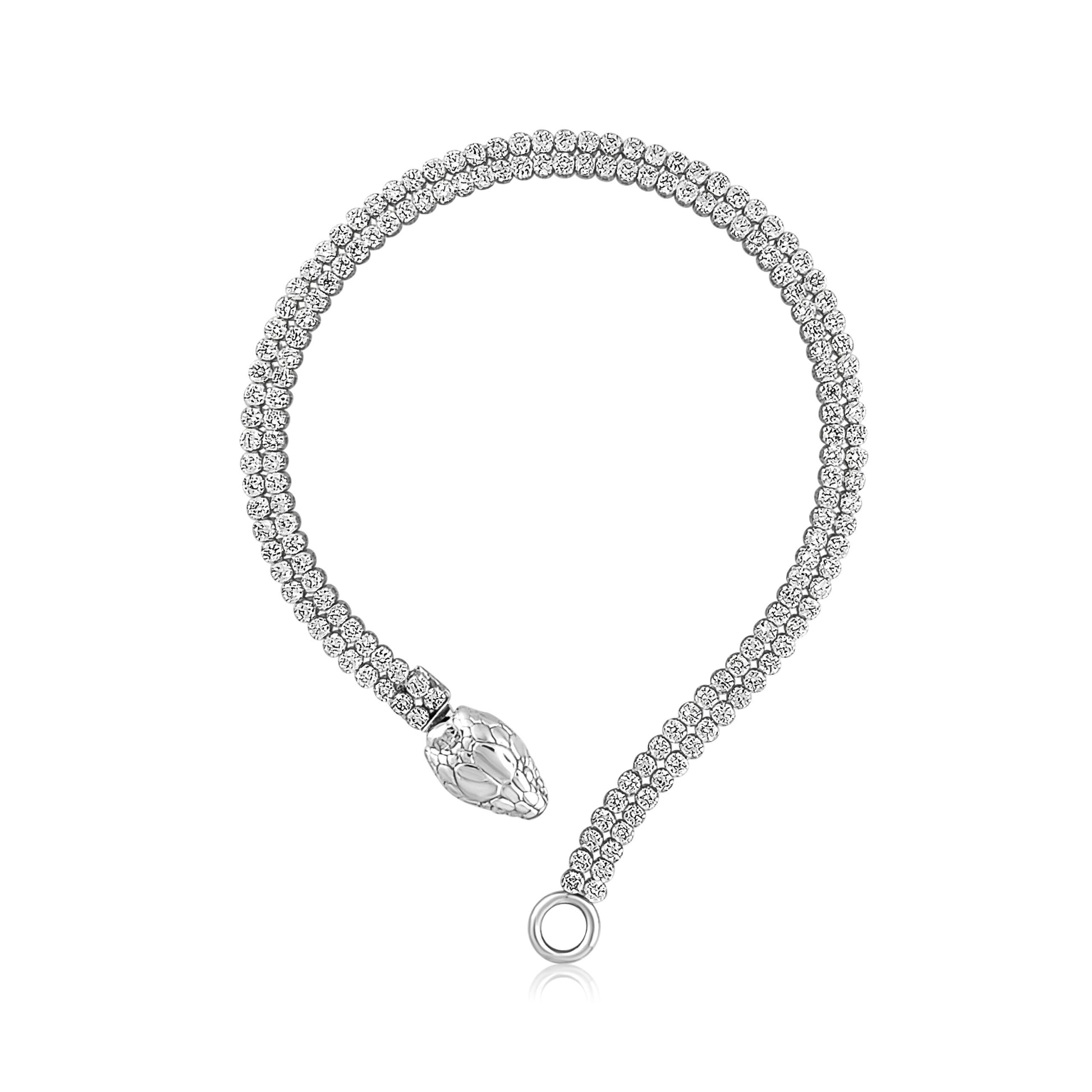 14k Diamond Serpent Bracelet 7.18g