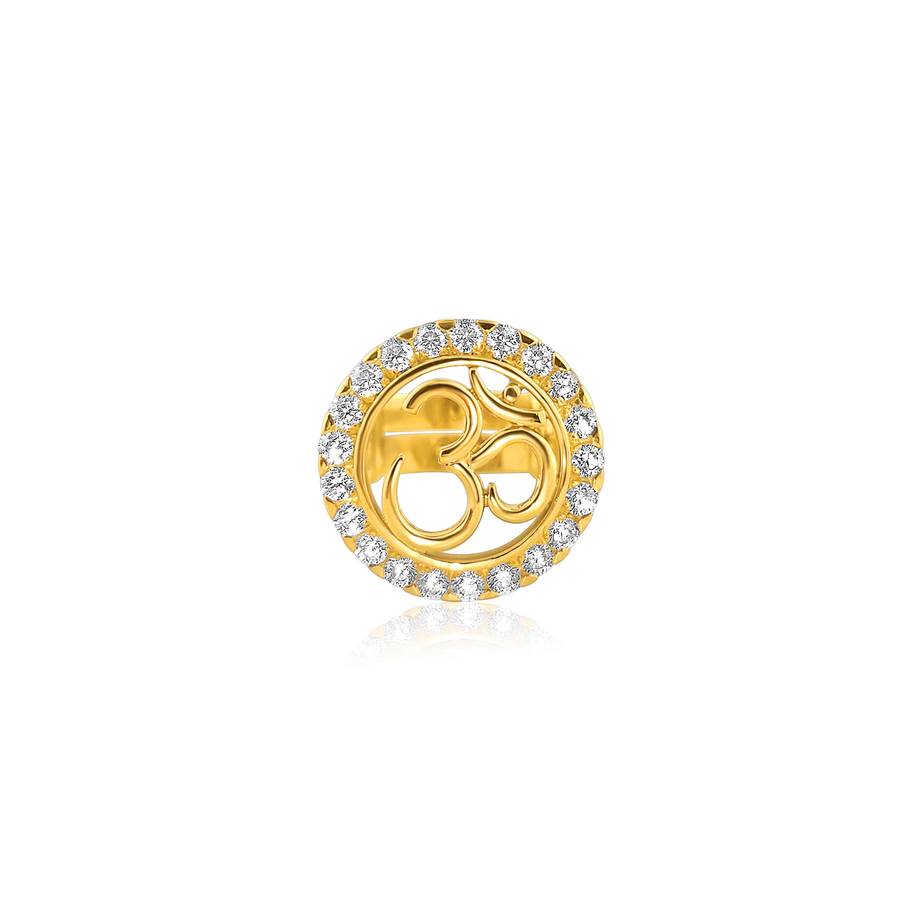 22k OM Cubic Zirconia Adjustable Ring 12g