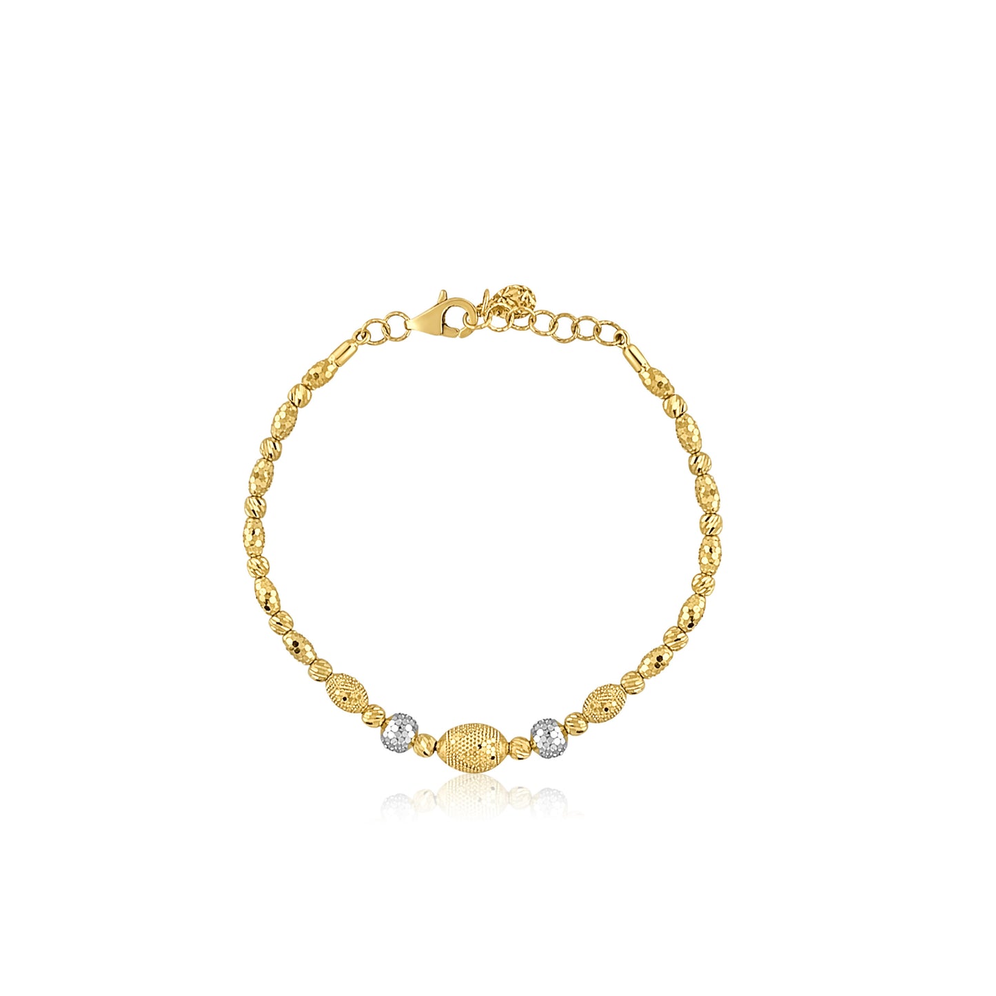 22k Two Tone Oval Design Bracelet 8.63g