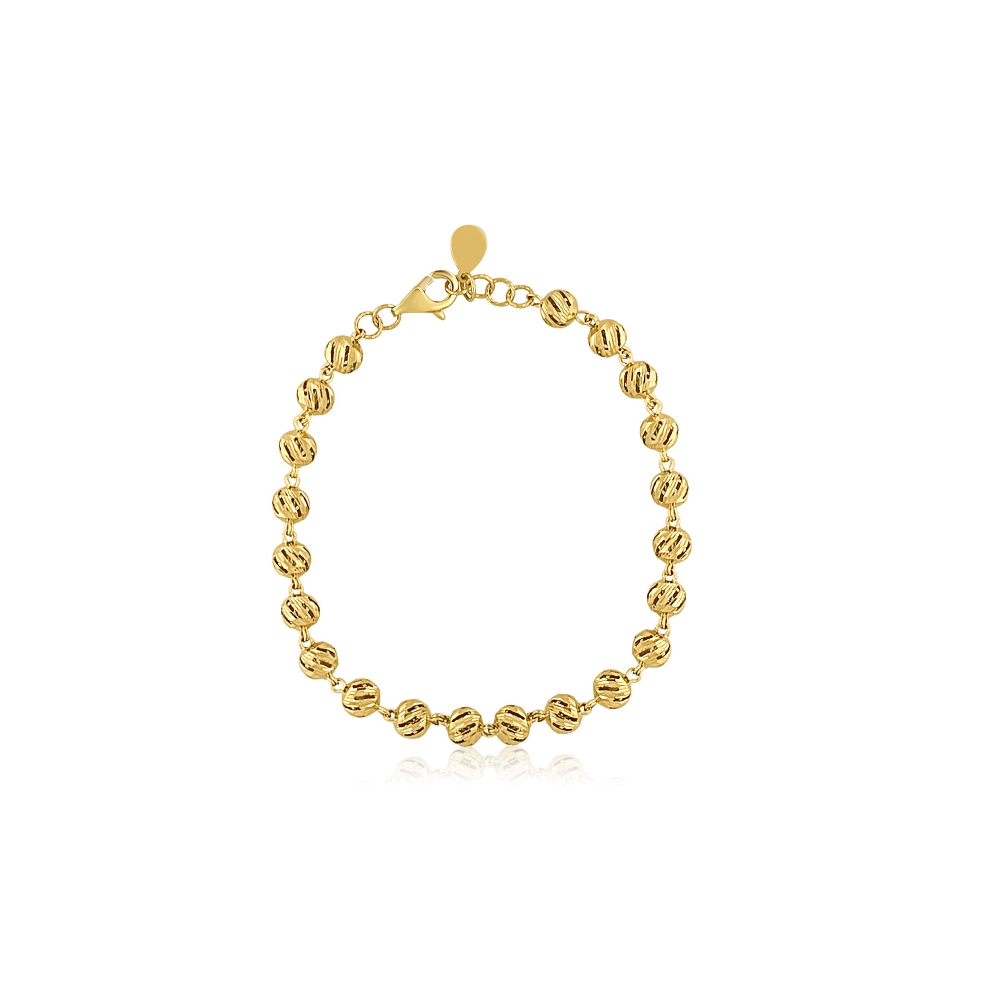 22k Diamond Cut Ball Baby Bracelet 5.92g