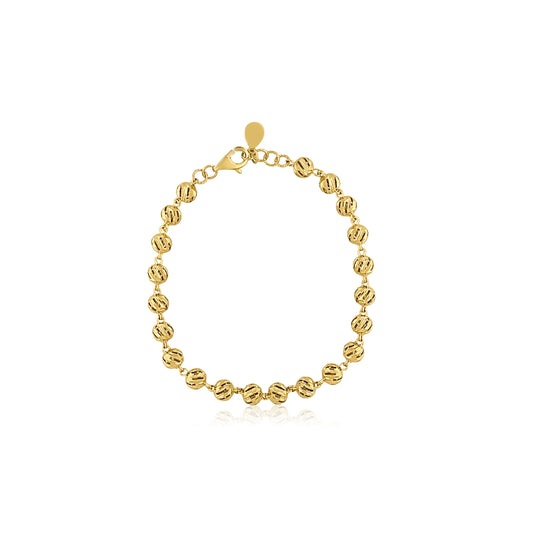 22k Diamond Cut Ball Baby Bracelet 5.92g