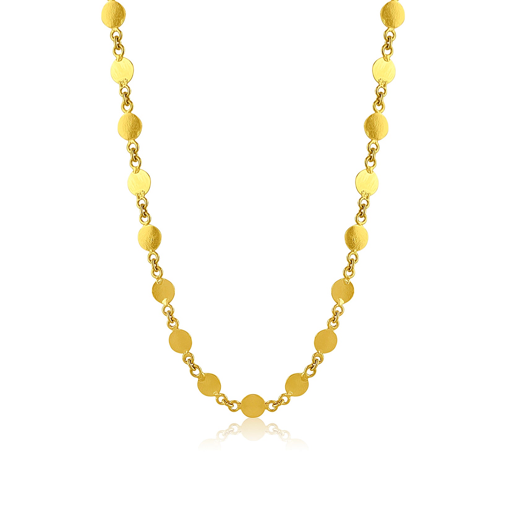 22k Disk Design Necklace 20.14g