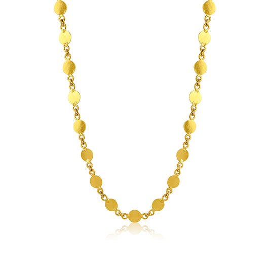 22k Disk Design Necklace 20.14g