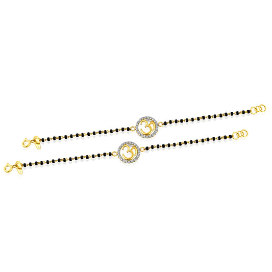 22k OM Cubic Zirconia Baby Bracelets 8.71g