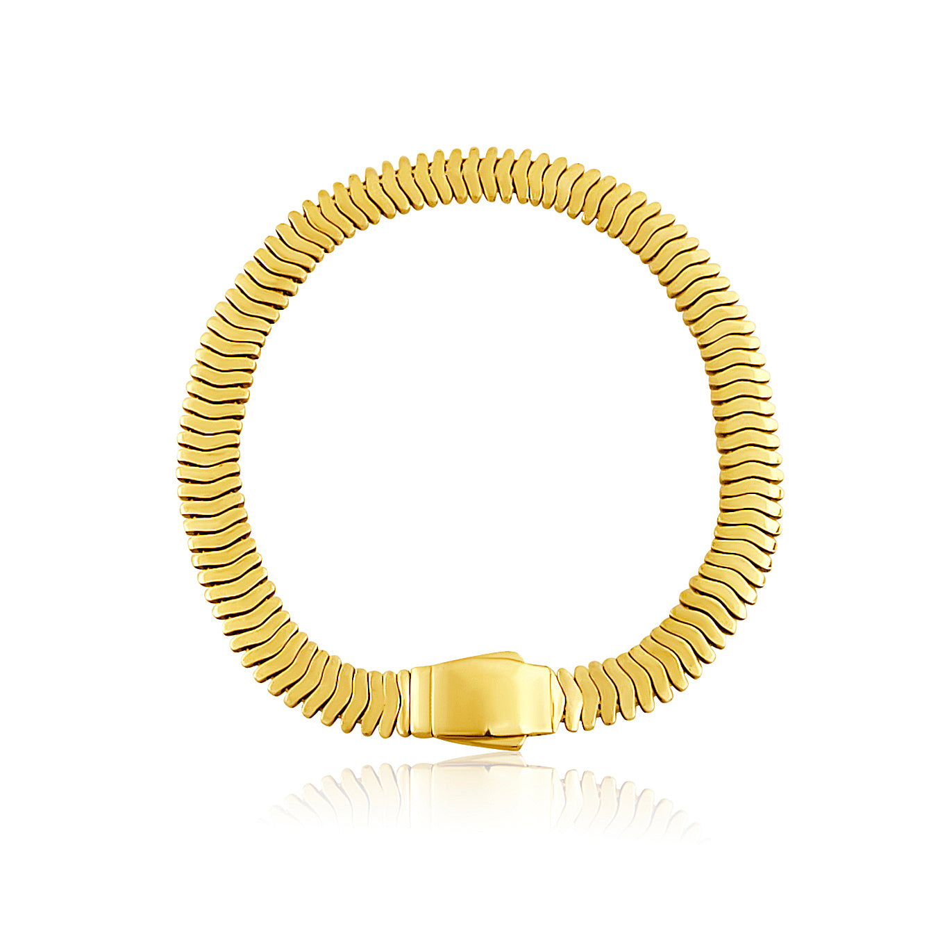 22k Snake Link Box Clasp Bracelet 24g-19cm