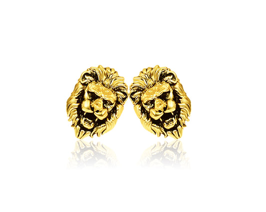 22k Lion Head Earrings 6.70g