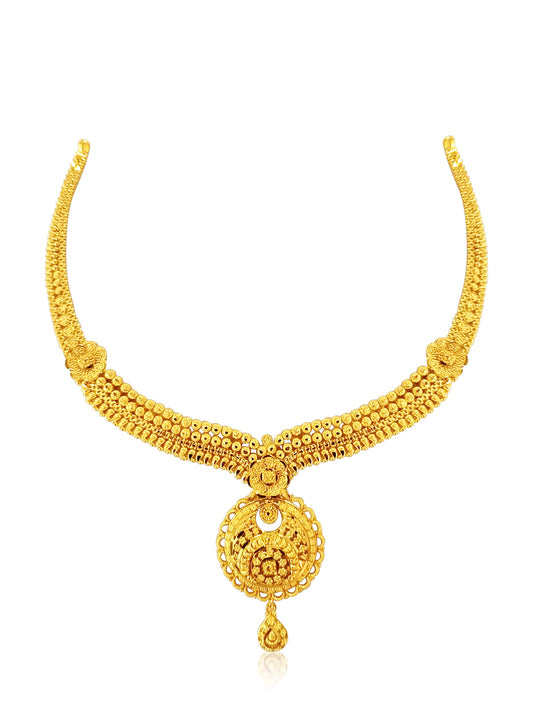 22k Detailed Drop Necklace 31.5g