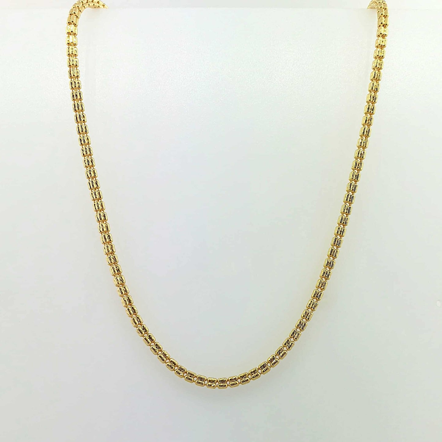 22k Square Diamond Cut Design Chain 13.25g-45cm