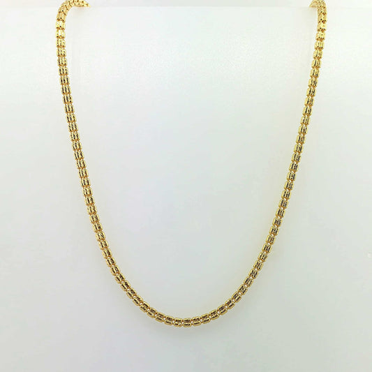 22k Square Diamond Cut Design Chain 13.25g-45cm