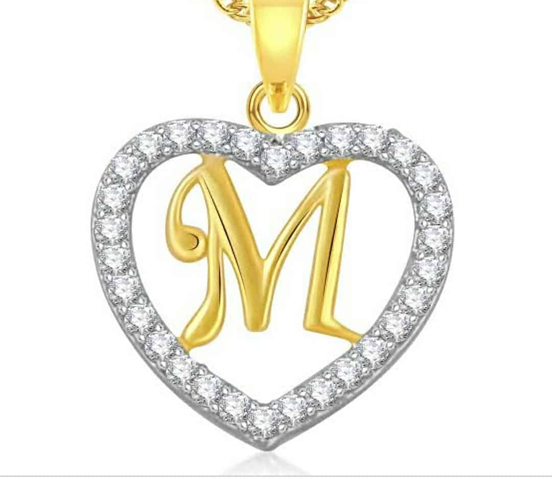 22k Fancy CZ Letter Pendant 3.1g
