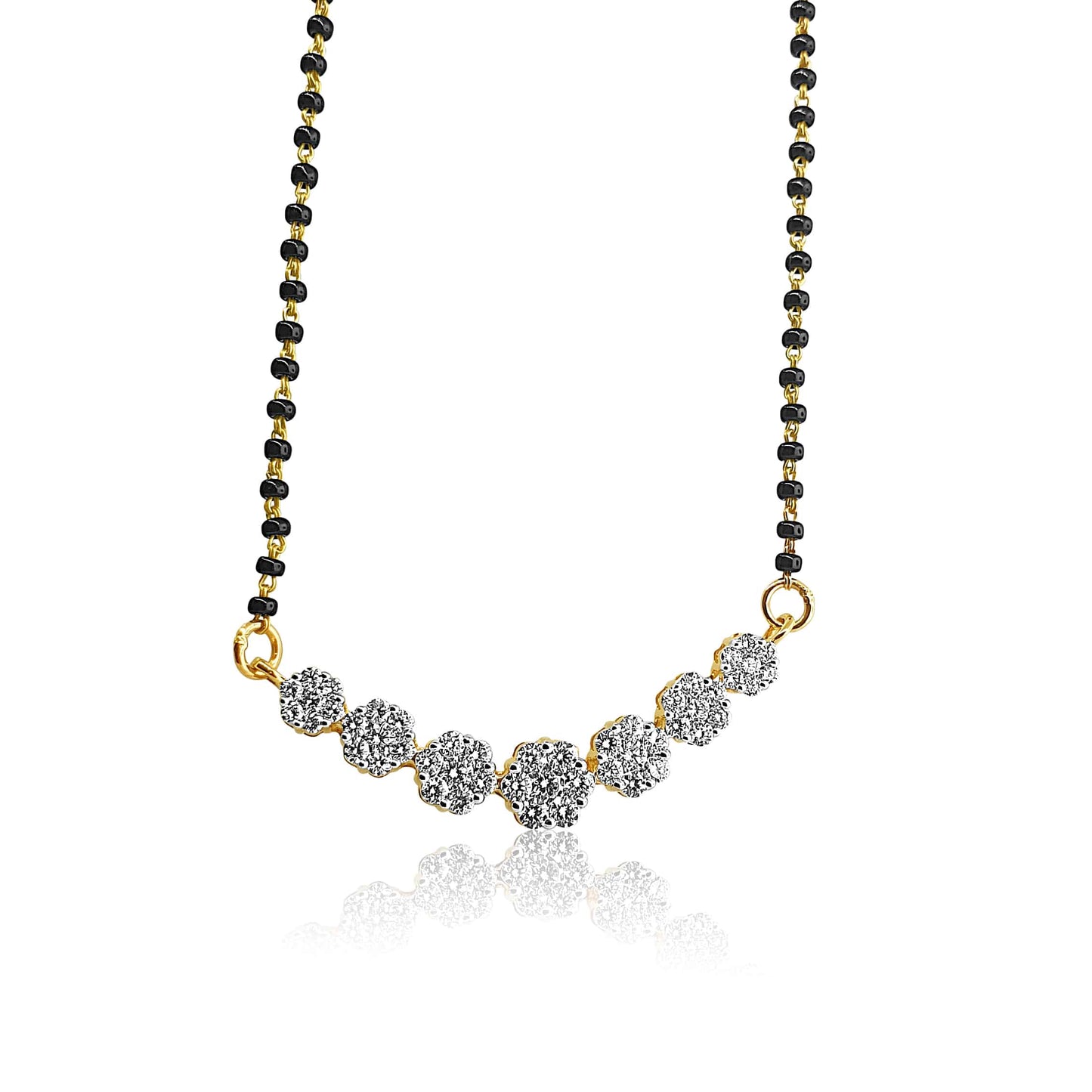18k Diamond Seven Circle Detail Mangalsutra 7.22g