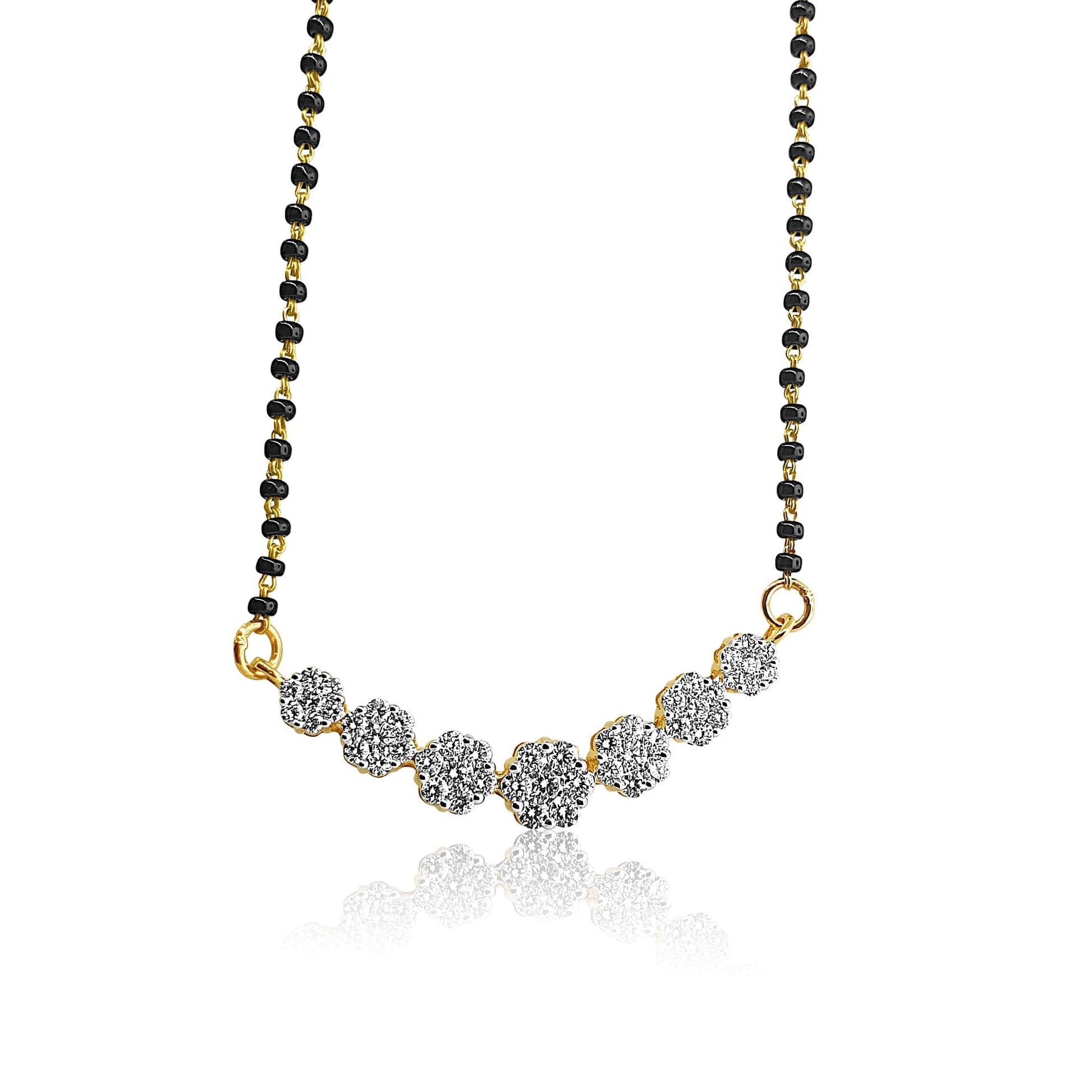 18k Diamond Seven Circle Detail Mangalsutra 7.22g