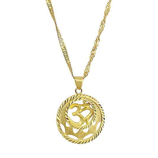 22k OM Round Pendant 7.55g