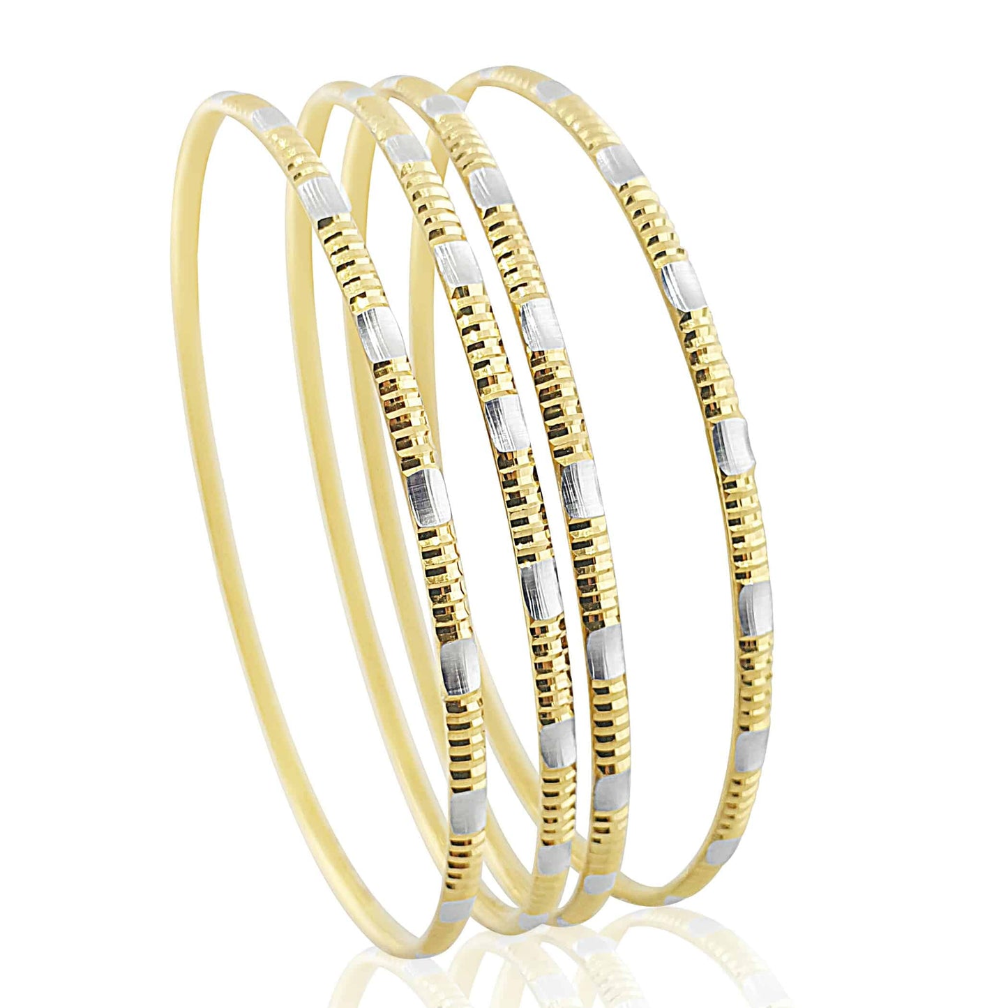 22k Thin Two Tone Bangles 40.34g