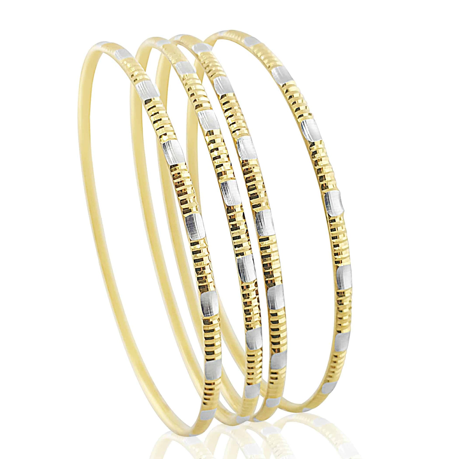 22k Thin Two Tone Bangles 40.34g