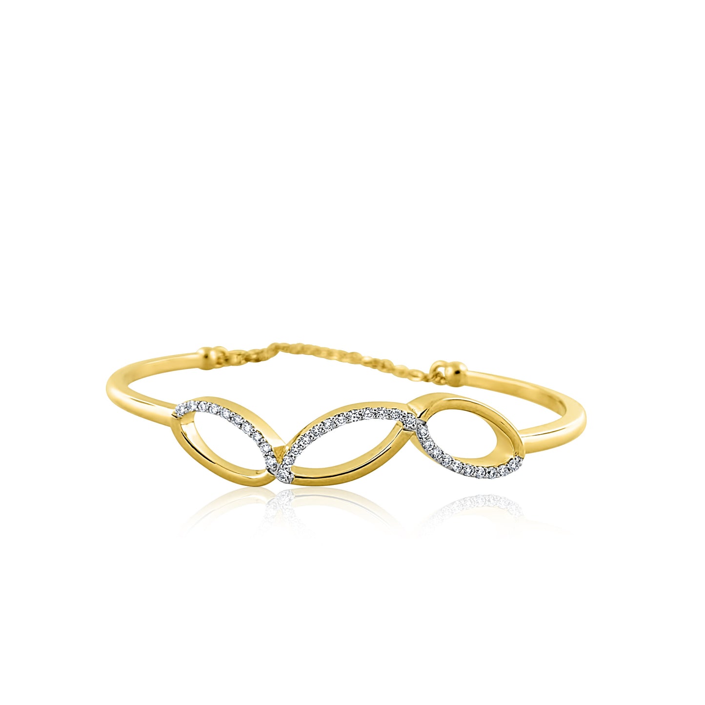 18k Diamond Trio Oval Bracelet 12.51g