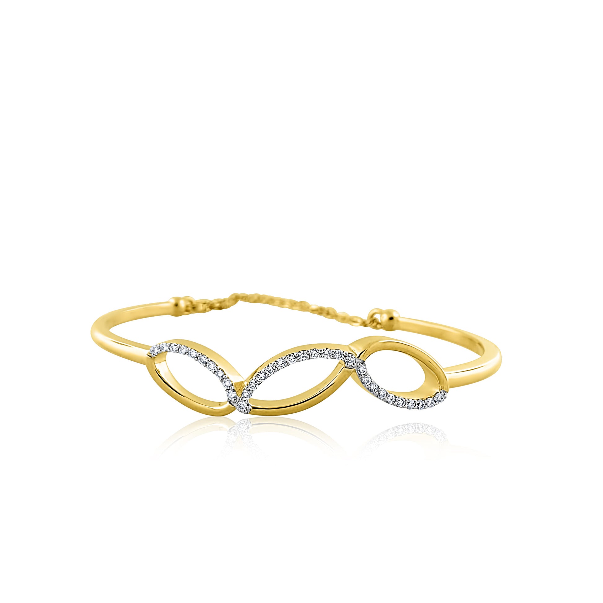 18k Diamond Trio Oval Bracelet 12.51g