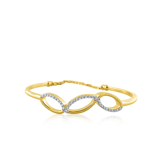 18k Diamond Trio Oval Bracelet 12.51g