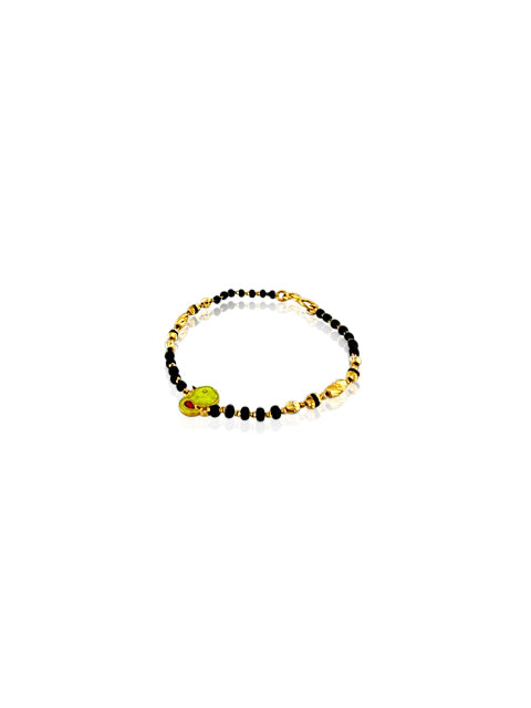 22k Chick Motif Beaded Baby Bracelet 5.7g
