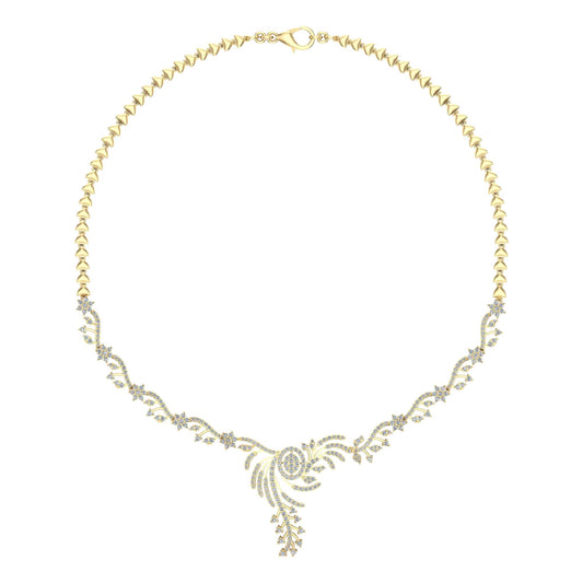 18k Diamond Floral Design Necklace 20.21g