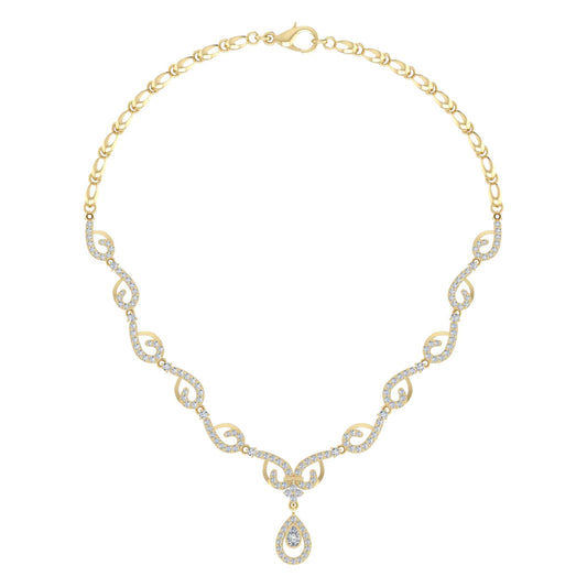 18k Diamond Swirl Detail Necklace 17.37g