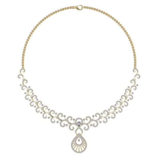18k Diamond Fancy Swirl Necklace 23.36g