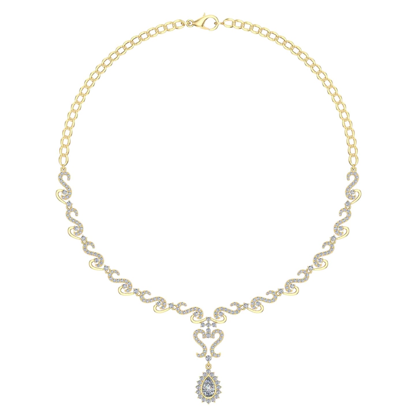 18k Diamond Snake Design Necklace 14.84g