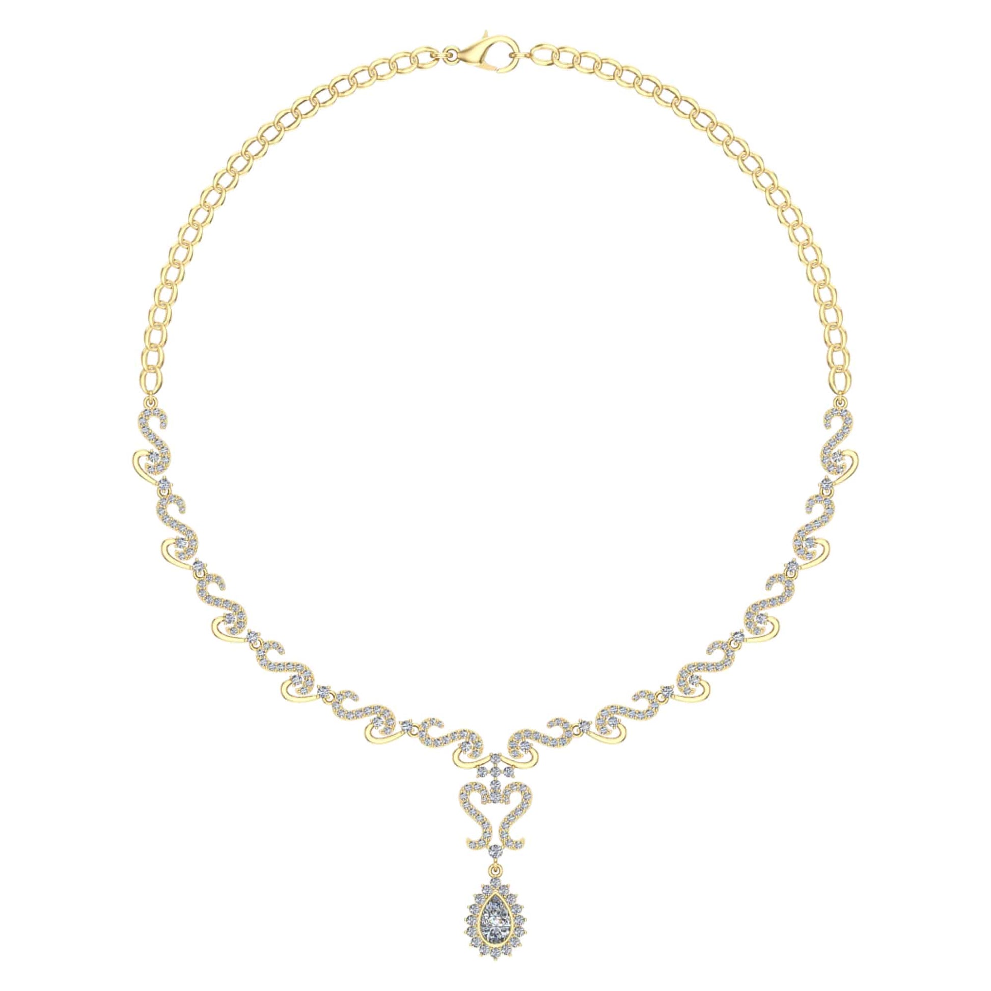 18k Diamond Snake Design Necklace 14.84g