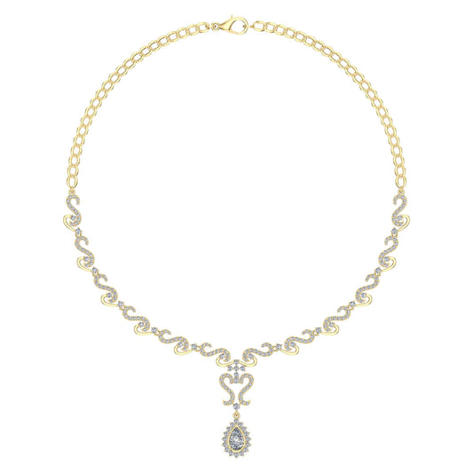 18k Diamond Snake Design Necklace 14.84g